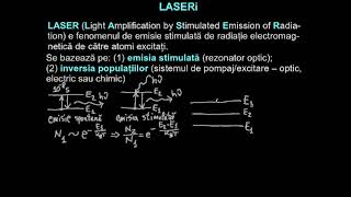 LASERi: emisia stimulată şi inversia de populaţie.