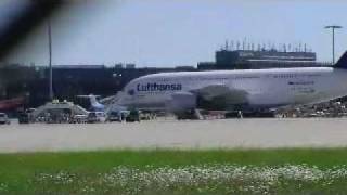 preview picture of video 'Lufthansa A380 Hannover Langenhagen HAJ 03.06.2010 Pause'
