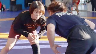 元木咲良「いい練習」　藤波朱理、桜井つぐみも参加…育英大レスリング部が女子米国代表と合同練習