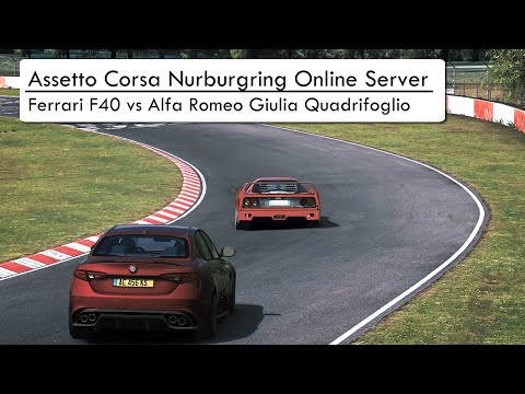 Assetto Corsa - Nordschleife online battle - AR Giulia QV vs Ferrari F40