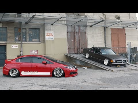 Bagged FB6 Civic Si x Bagged Mercedes 560sec | Clean Culture | [4K]