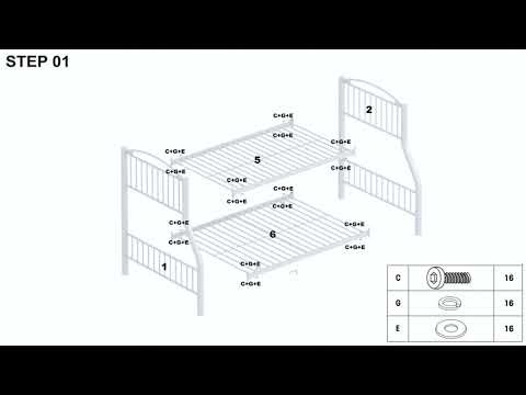 Twin over Full Metal Bunk Bed Assembly Video