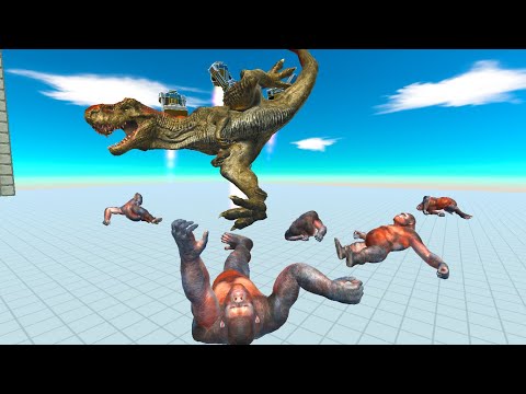 TURBOSAUR REX vs MUTANT PRIMATES UNITS Animal Revolt Battle Simulator arbs 🦕