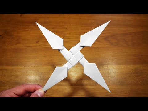How To Make a Paper Kunai Shuriken (Ninja Star) - Origami