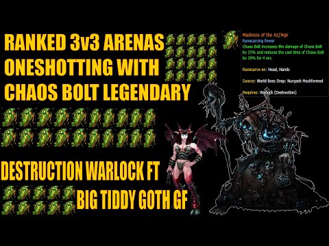 226 iLvL Destruction Warlock FT Big Tiddy Goth Gf Destroying 3v3 Arenas Absolute Gaming Warlord