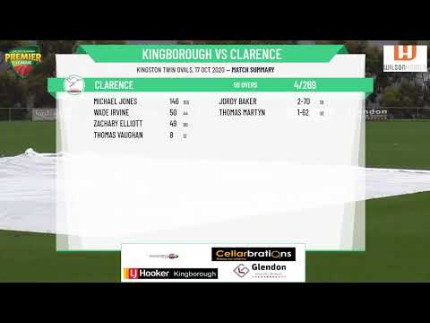 CTPL Premier League Men's 1st Grade Round 3 - Kingborough v Clarence