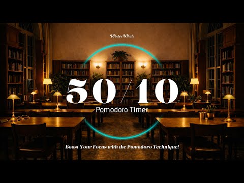 Biblioteca Nocturna y Silenciosa | Pomodoro 50/10 para Concentración Profunda