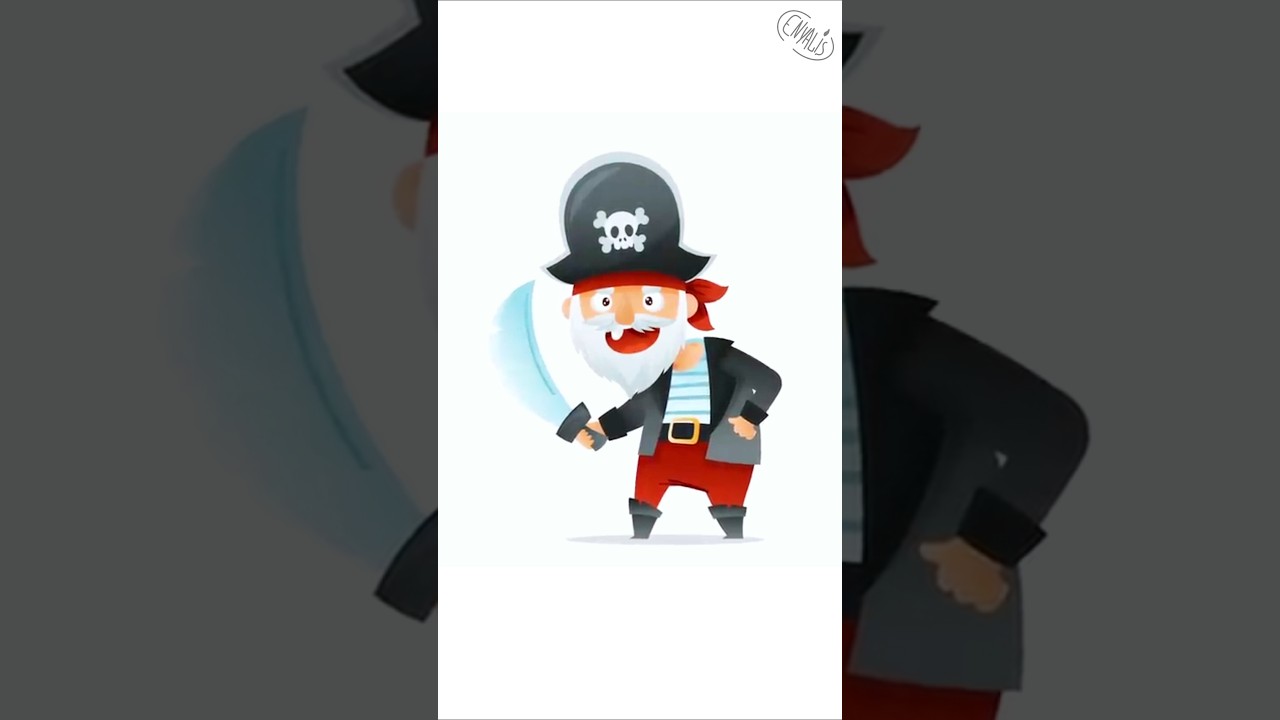 Pirate from sketch to vector illustration in #adobeillustrator #Halloween #vectorart #drawing