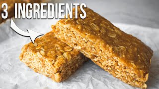 ONLY 3 Ingredients | NO BAKE Oatmeal Bars