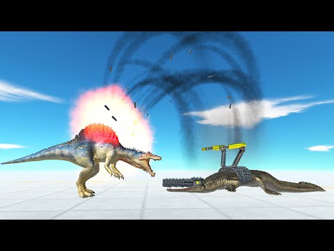 MEGA MACHIMOSAURUS REX WITH GUNS AND ROCKETS VS EVERY UNIT | ANIMAL REVOLT BATTLE SIMULATOR