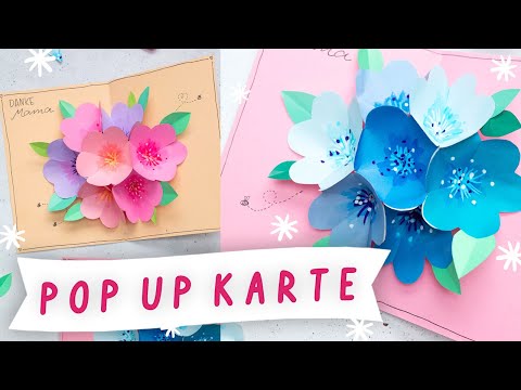 3D Blumen Pop-Up Karte für den Muttertag selber machen | Basteln mit Papier | TRYTRYTRY
