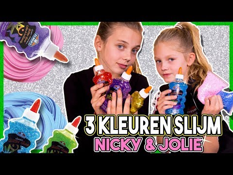 3 KLEUREN SLIJM CHALLENGE met JOLIE & NICKY