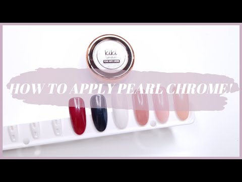 Part of a video titled HOW TO APPLY PEARL CHROME POWDER | Hailey Beiber / Glazed ...