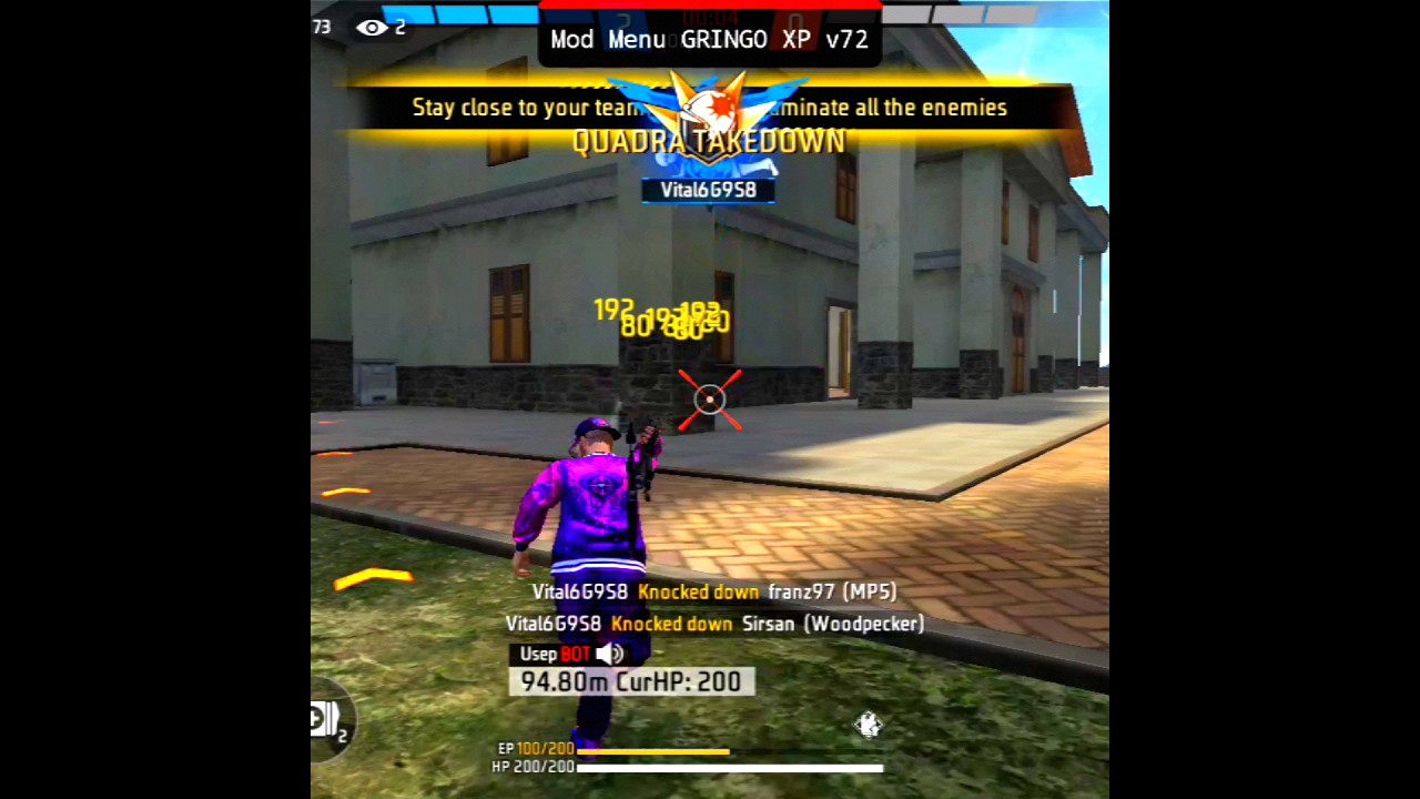 Gringo Xp V72 VIP 😱 Auto Kill - Fly Hack Car | Gringo Xp Hack Obb43 | Free Fire Auto Headshot Hack