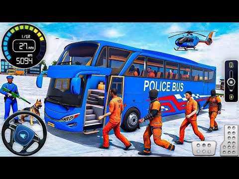 US Police Bus Driving Simulator 2024 - Offroad Transport Duty Driver 3D - Android GamePlay