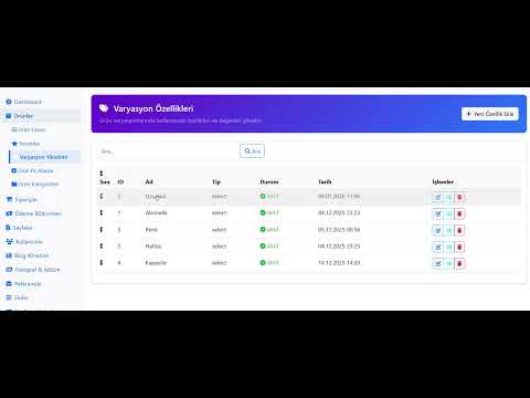 Cms Pro'da Ürün varyasyonları nasıl oluşturulur?