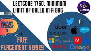 Download the video "Leetcode 1760. Minimum Limit of Balls in a Bag"