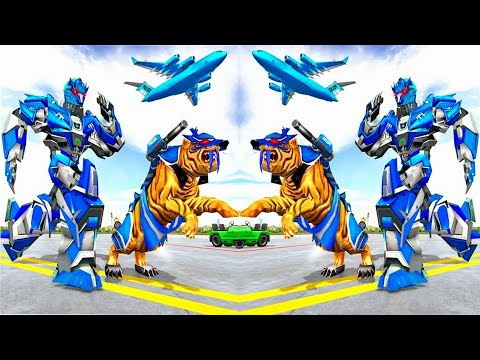 US Police Tiger Robot transfomation Game: Police Plane Transport _ android gameplay