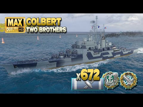 Cruiser Colbert: Last hope on map Two Brothers - World of Warships
