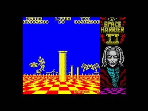 Space Harrier II 128k (1990 / All-In-One-Load version) Walkthrough, ZX Spectrum