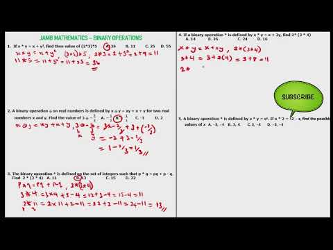 JAMB MATHEMATICS - BINARY OPERATIONS 1