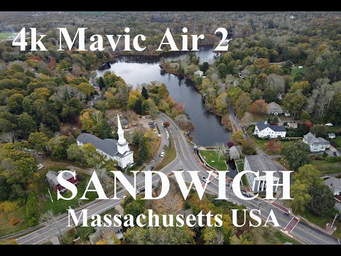 4k Mavic Air 2 drone footage in Sandwich, Massachusetts USA - Covid 19 Pandemic.