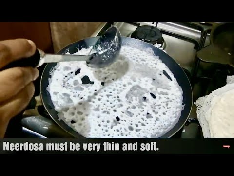 അരിപ്പൊടി കൊണ്ട് നീർദോശ Rice flour Dosa / Neer dosa & Prawns Perattu  / Kerala Dosa Breakfast Recipe Video
