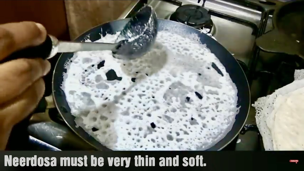 അരിപ്പൊടി കൊണ്ട് നീർദോശ Rice flour Dosa / Neer dosa & Prawns Perattu / Kerala Dosa Breakfast Recipe