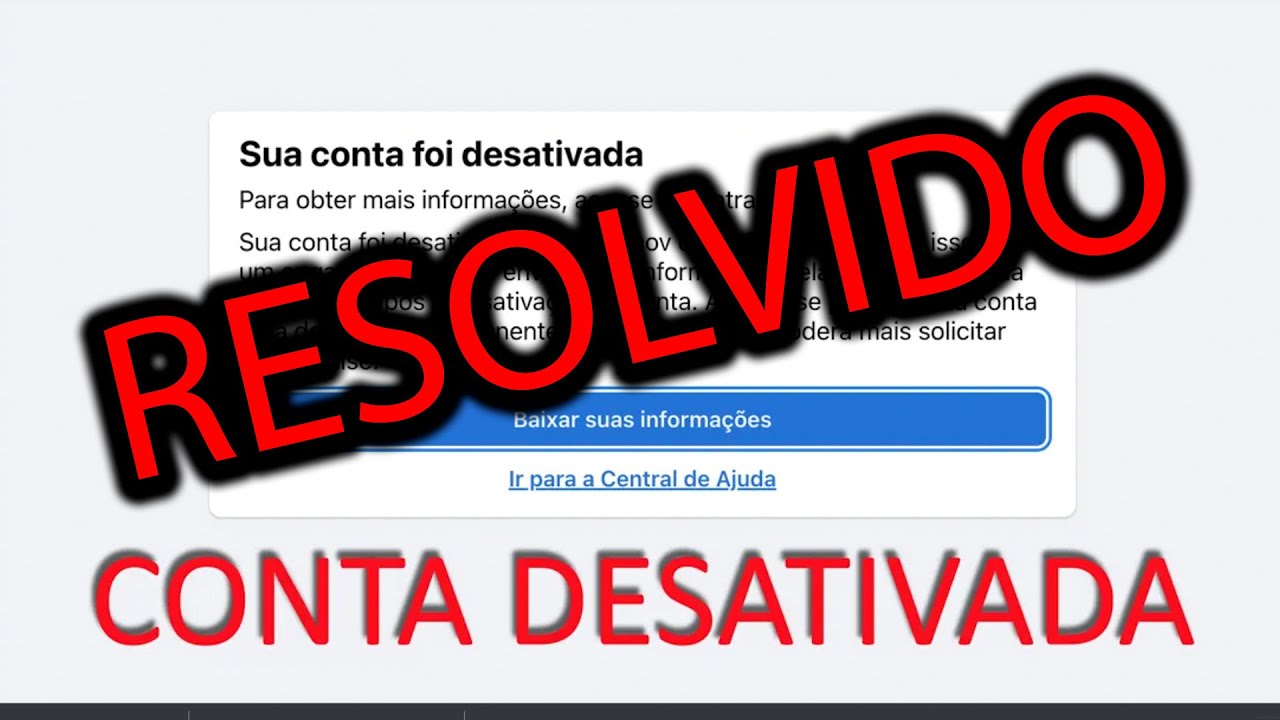 RESOLVIDO !!! - CONTAS DO FACEBOOK E INSTAGRAM DESATIVADAS 2023 / 2024