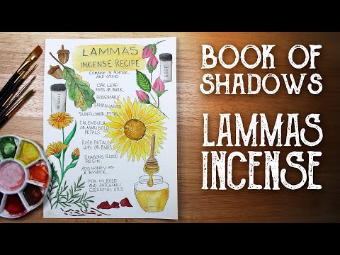 Book of Shadows Page for Lammas & Lughnasadh Incense Recipe DIY, Witchcraft, Wicca, Magical Crafting