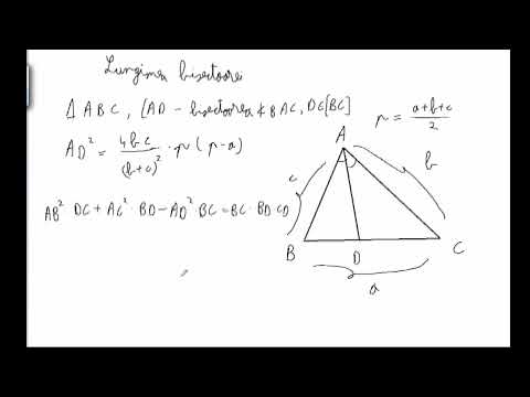 Teorema medianei, lungimea bisectoarei (clasa a 9-a)