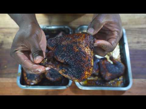 Oven‑Baked Jerk Chicken with Sweet Potato Wedges & Pickled Veggie Slaw