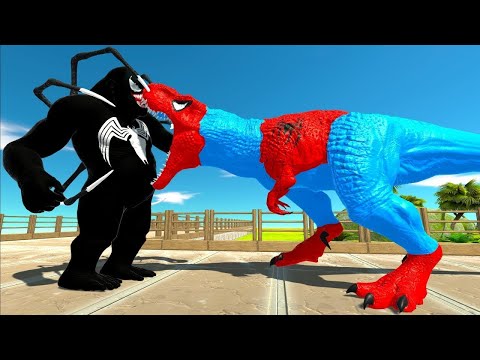 HULK, VENOM, GORO, BATMAN vs SUPERMAN DINOSAURS DEATH RUN - Animal Revolt Battle Simulator
