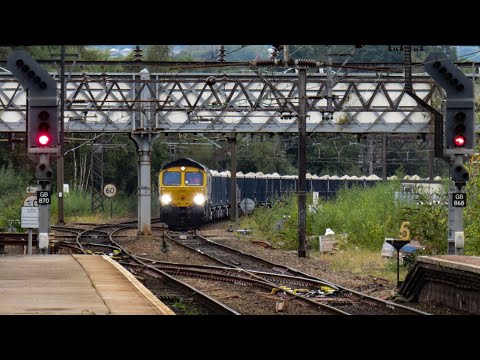 GBRf Class 66 No. 66705 on 6G92 Dowlow Hindlow - Washwood Heath Rmc @ Guide Bridge on 02.10.20 - HD