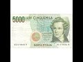 1985 5000 Lire Italy Banknote Portrait Of V Bellini