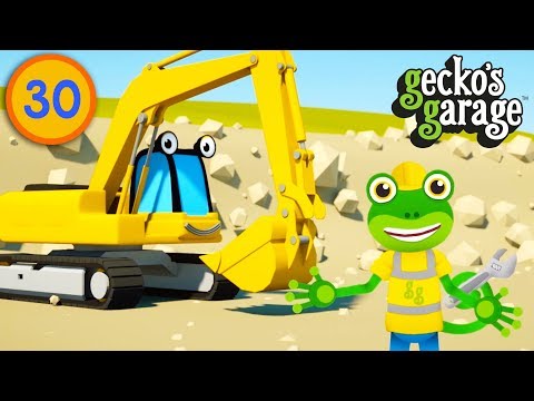 Excavators For Children | Gecko's Garage | Construction Trucks For Kids | Educational Videos