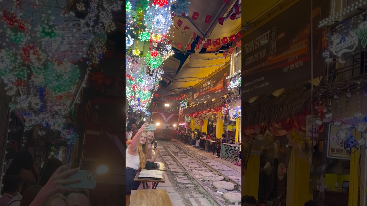 Vietnam’s Hanoi Train Street ?? The Wildest Café Spot in the…