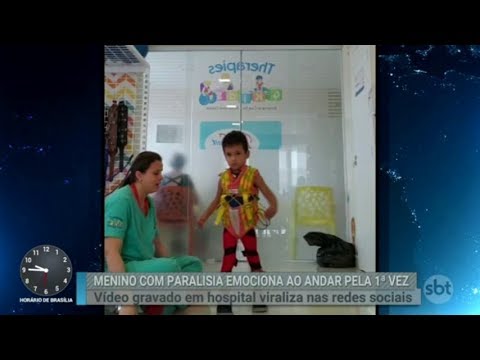 MENINO COM PARALISIA EMOCIONA AO ANDAR PELA 1ª VEZ