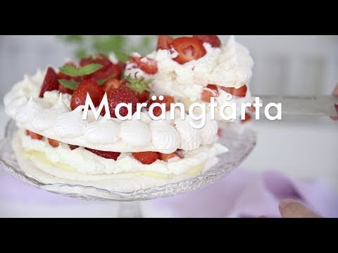 Marängtårta med jordgubbar och vit choklad