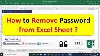 How to Remove Password from Excel Sheet ? | Remove password from Excel without password & Software.