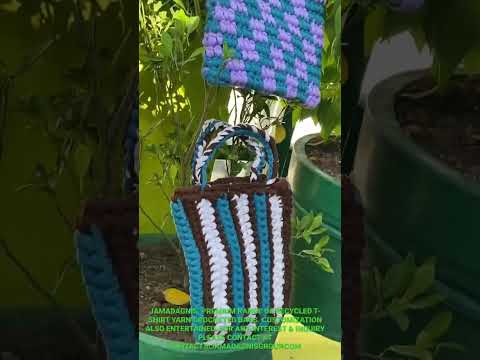 Jamadagnis recycled tshirt yarn crocheted bags
