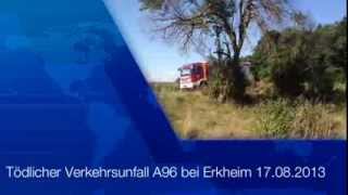 preview picture of video 'Tödlicher Verkehrsunfall auf der A96 bei Erkheim am 17.08.2013'