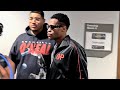 A COOL DEVIN HANEY RIGHT AFTER NEAR BRAWL WITH GEORGE KAMBOSOS JR AT WEIGH IN LEAVES ARENA