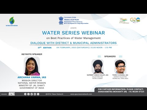 37th Edition of Water Series Webinar on Best Practices of Water Management