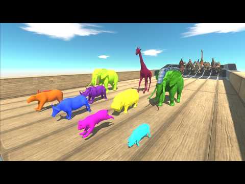 Race to eat Neon Modern Mammals - Animal Revolt Battle Simulator