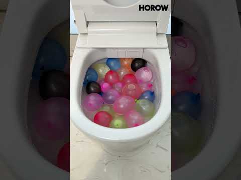Strong Flush Test  of HOROW Smart Toilet, Balloon will be Recycled  #bathroom #toilet #shorts