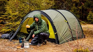 Camping in Heavy Rain With Tent Solo Adventure