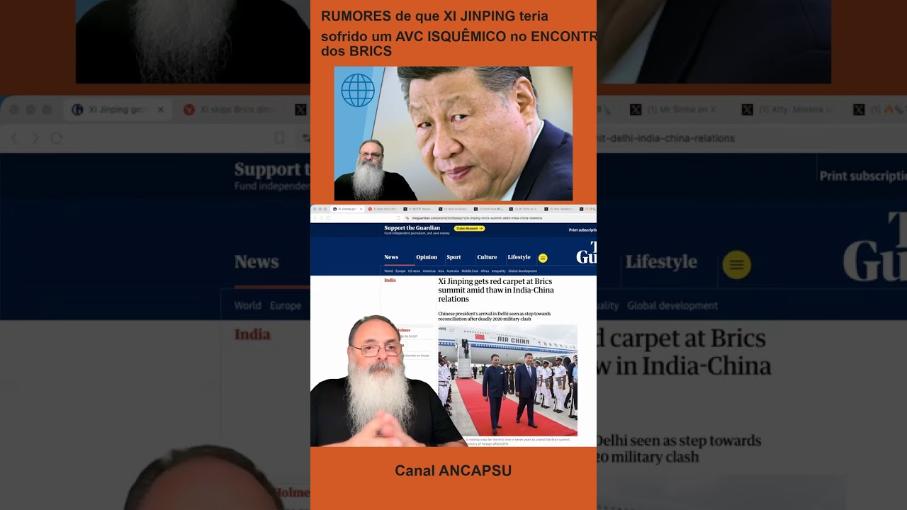 RUMORES de que XI JINPING teria sofrido um AVC ISQUÊMICO no ENCONTRO dos BRICS