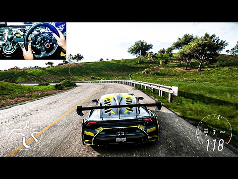 LAMBORGHINI #63 SQUADRA CORSE Huracán SUPER TROFEO EVO 2018 | Forza Horizon 5 | Steering Wheel game