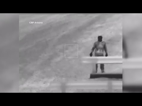 Man illegally crosses border, shoots at border wall several times Video